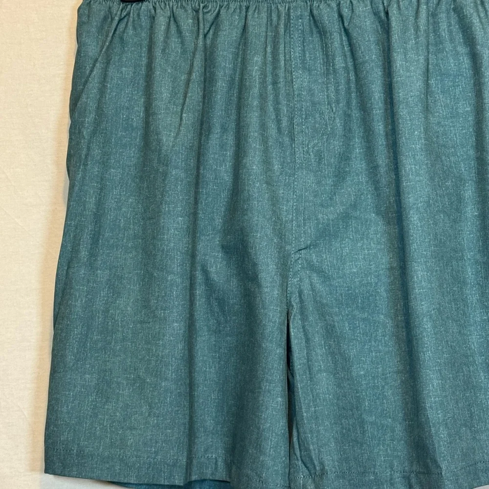 G-149 Men’s Bluewater Beach Green Elastic Waist Lined Summer Swim Shorts Size XL